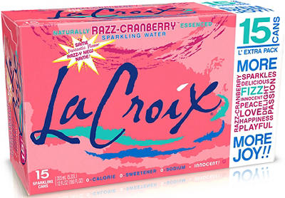 Razz-Cranberry Sparkling Water, 15-Pack