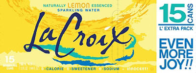Lemon Sparkling Water, 15 Pack