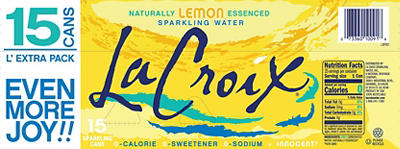 Lemon Sparkling Water, 15 Pack