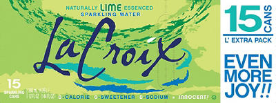 Lime Sparkling Water, 15 Pack