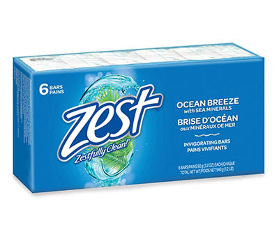 Zest Ocean Breeze Refreshing Soap 6-3.2 oz. Bars
