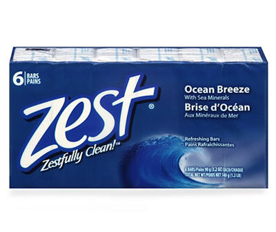 Zest Ocean Breeze Refreshing Soap 6-3.2 oz. Bars