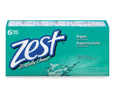 Zest Aqua Refreshing Soap 6-3.2 oz. Bars