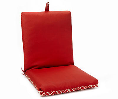 Seville Red Flowers Reversible Outdoor Chair Cushion