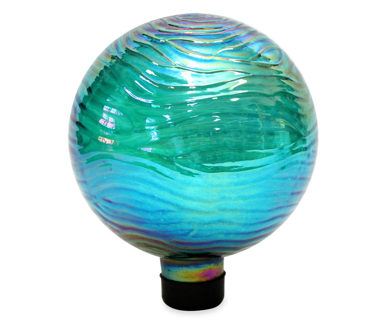 Wilson & Fisher Aqua Embossed Glass Gazing Ball with Metal Stand Big Lots