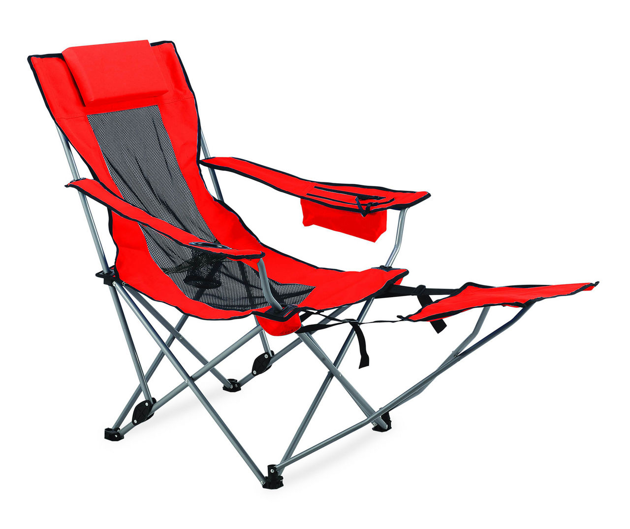 Folding quad deals chair with footrest