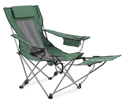 Green Folding Quad Chair with Footrest