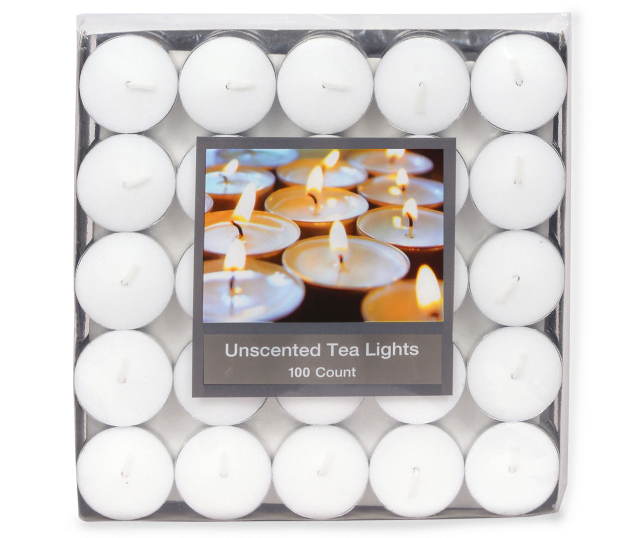 Mainstays White Unscented Indoor/Outdoor Tealight Candles, 100 Count 