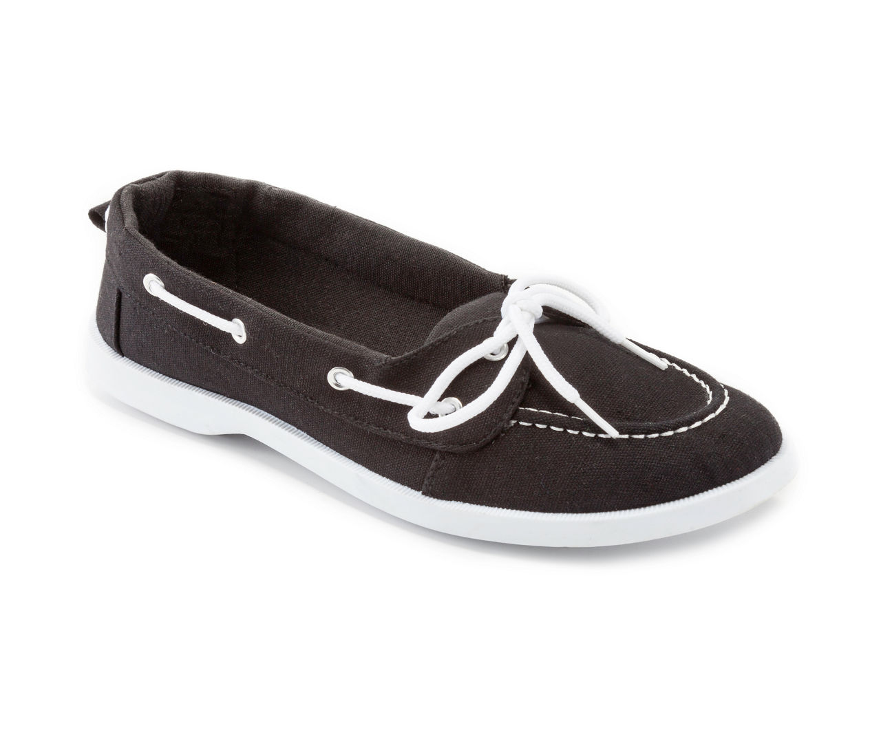 Women's Black Boat Shoes, Size 8/9 Big Lots