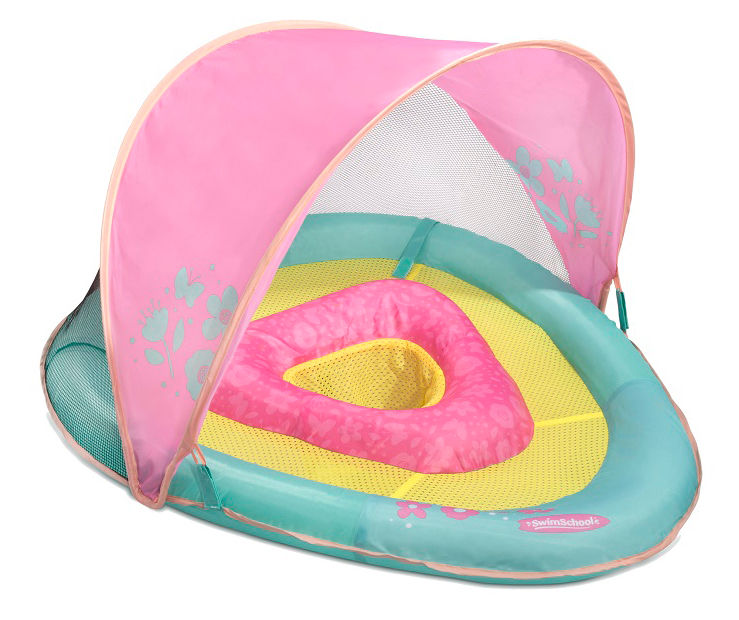 UPF 50 for sale online SwimSchool My Unicorn Baby Boat Inflatable Float With Sunshade Level 1 
