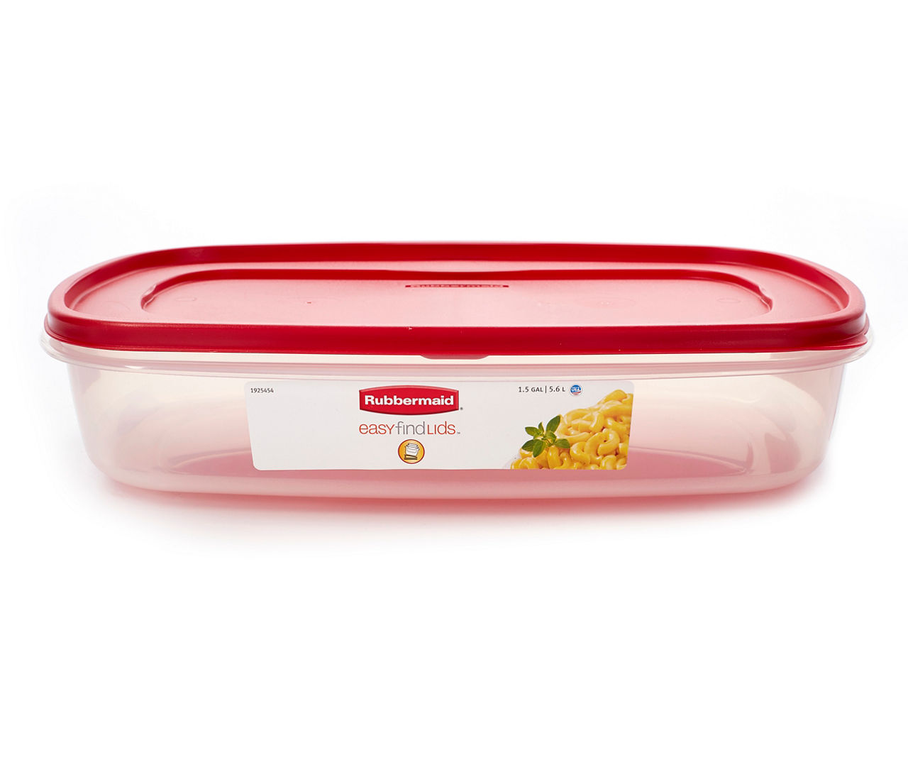 Rubbermaid Easy Find Lids Food Storage Container, Large with Red Lid, 2.5  Gallon