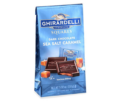 GHIRARDELLI Dark Chocolate Sea Salt Caramel Squares, 5.32 oz Bag