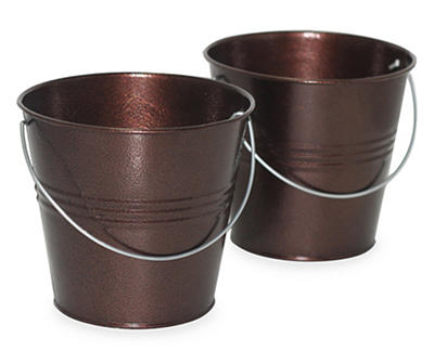 Bronze Citronella 10 Oz. Metal Bucket Candles, 2-Pack