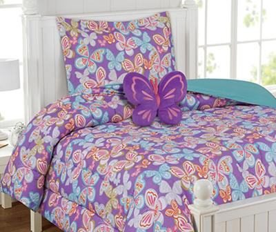 Kids Collection Twin Butterfly Beauty Comforter and Sheet Set