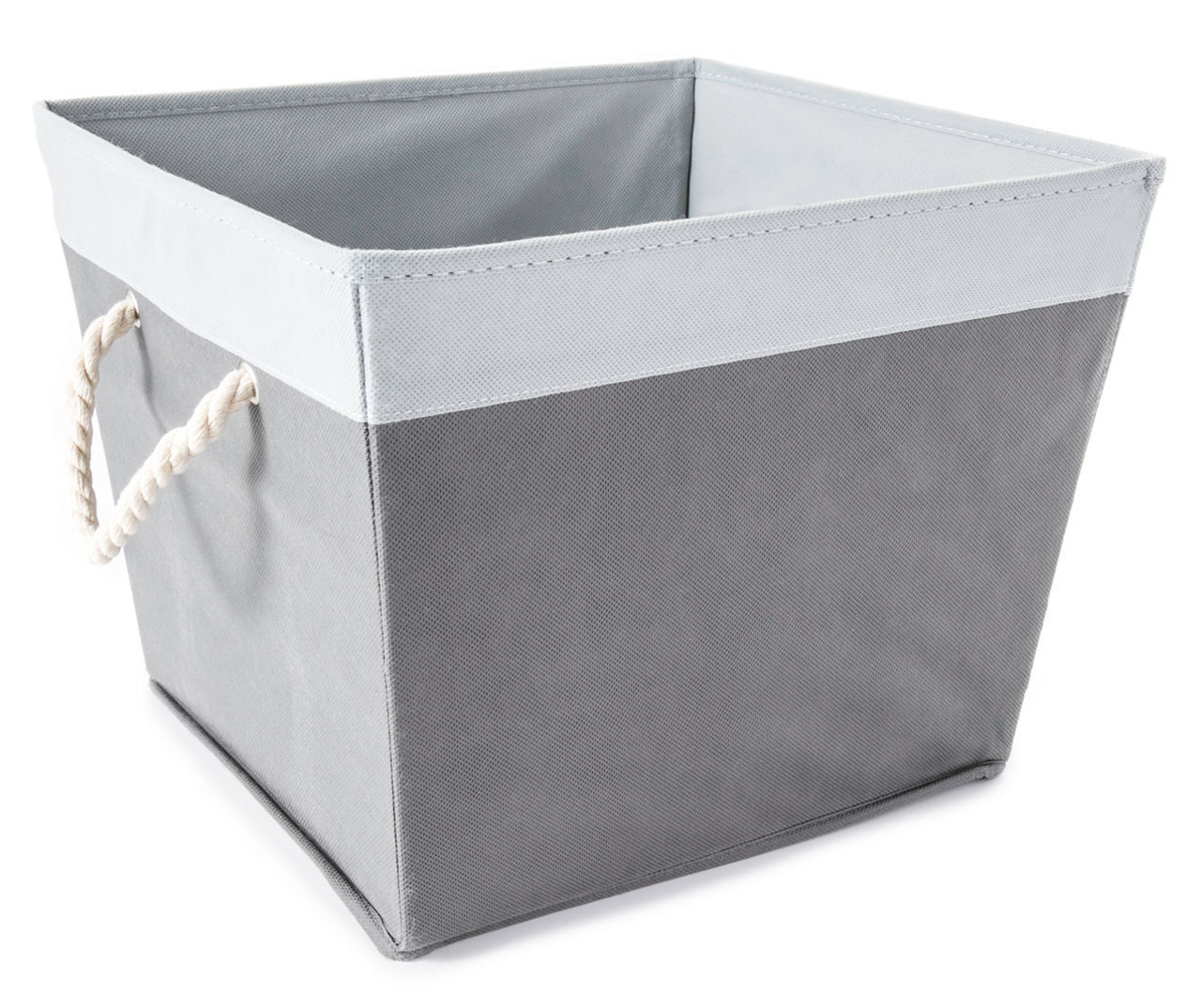 Dark Gray Storage Bin with Rope Handle Big Lots