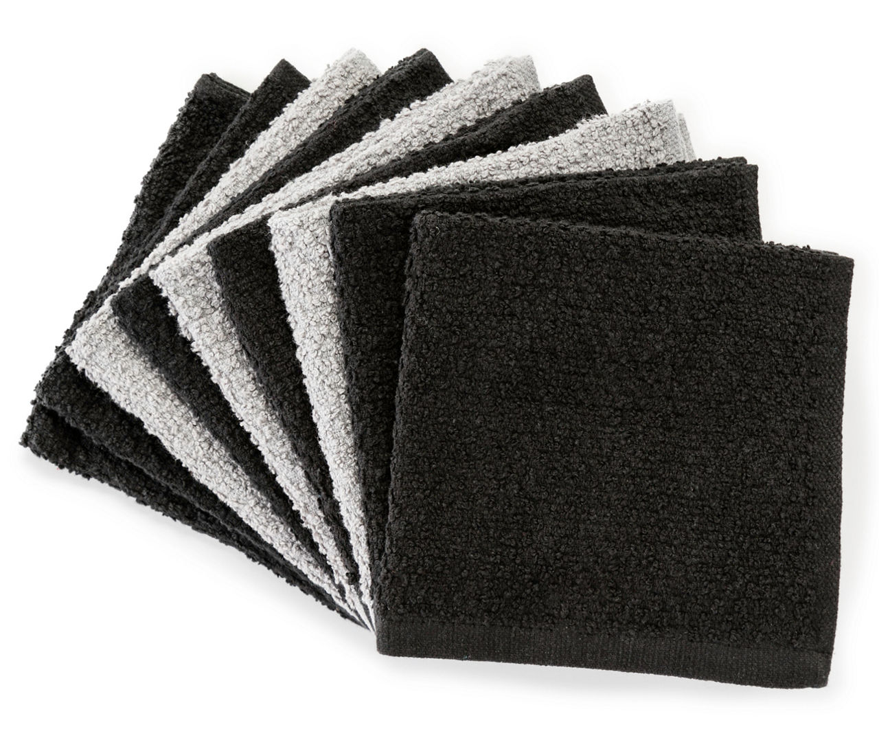 Just Home Black & Gray Wash Cloths, 9-Pack