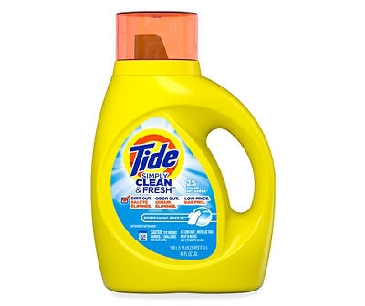 Tide Simply Clean & Fresh Liquid Laundry Detergent, Refreshing Breeze, 25 loads 40 oz