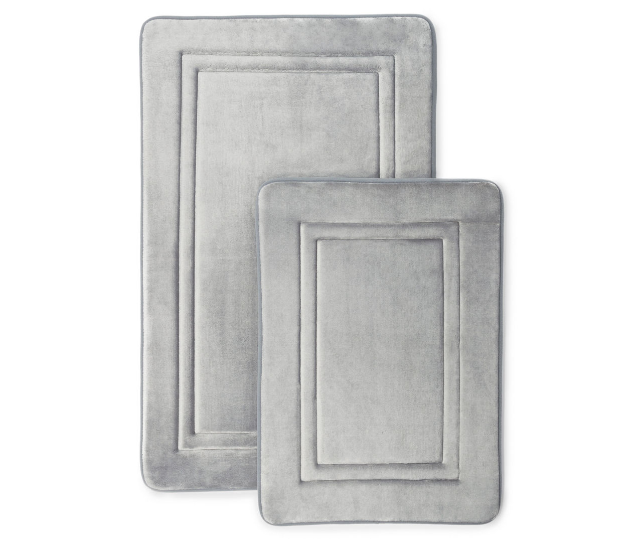 Just Home Gray Embossed Memory Foam Bath Rug Set, 2Pack Big Lots
