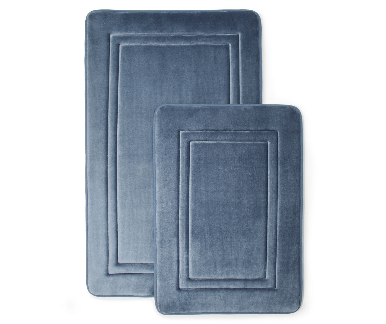 Just Home Blue Embossed Memory Foam Bath Rug Set, 2Pack Big Lots