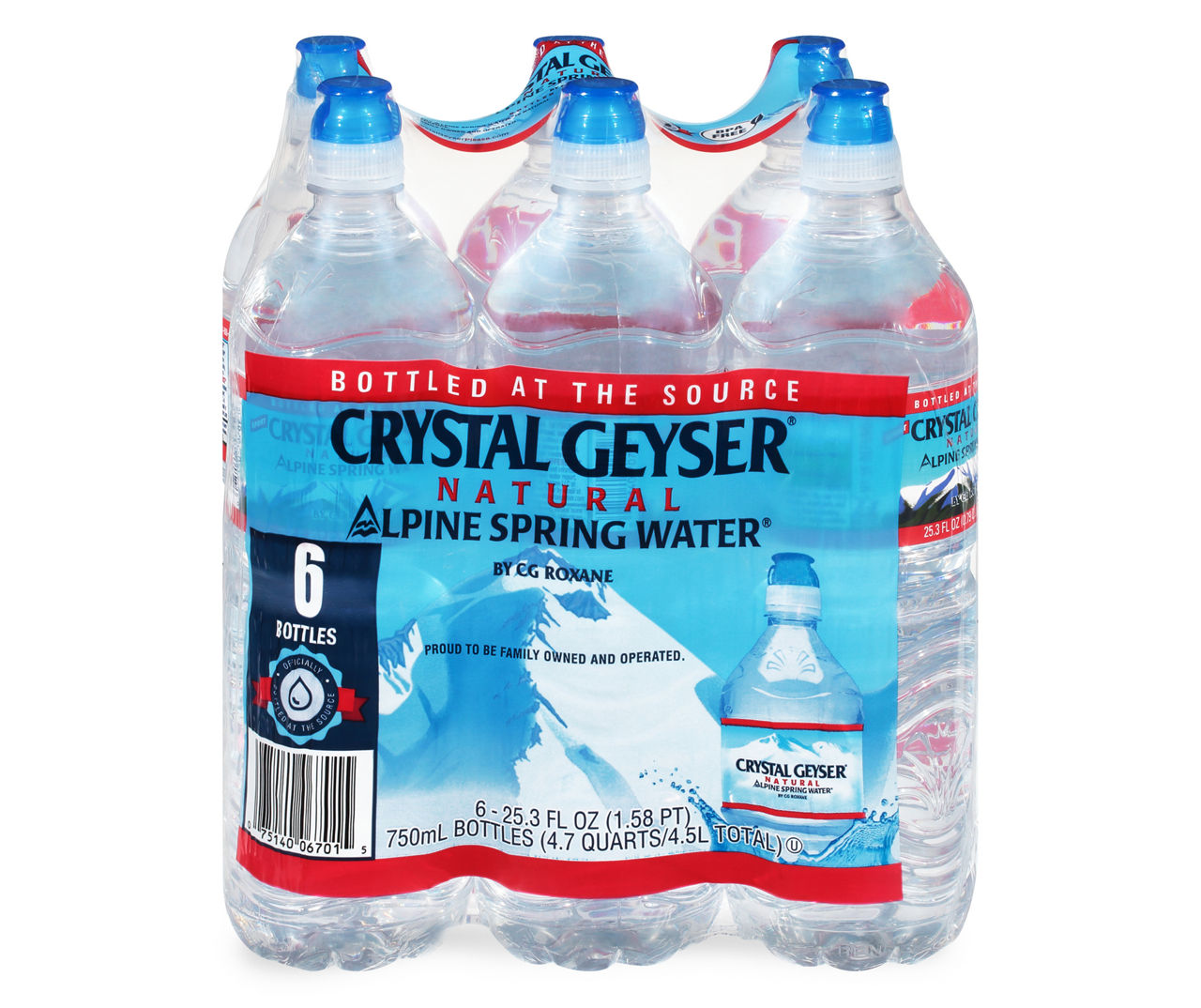 Crystal Geyser 1 Gallon Spring Water - 6/Case
