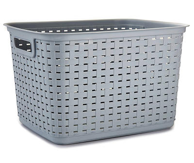 Cement Tall Gray Weave Basket