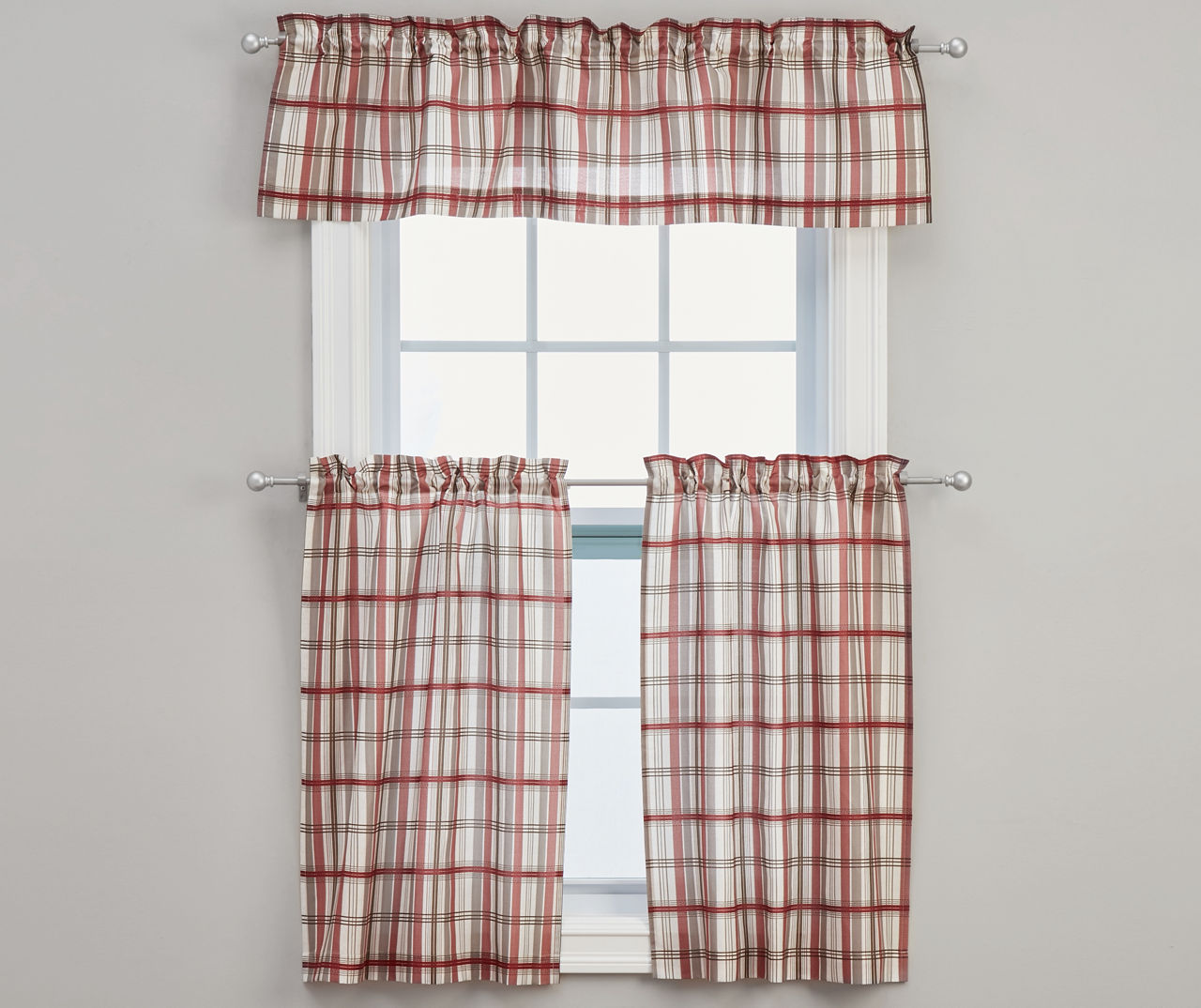 Living Colors Living Colors Kitchen Tier and Valance 3Piece Set Big Lots