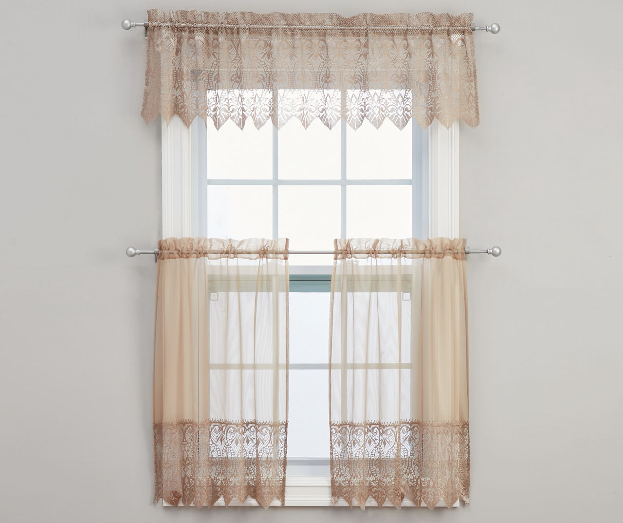 Living Colors Living Colors Kitchen Tier and Valance 3Piece Set Big Lots