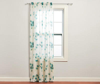 Just Home Crushed Voile Sheer Patterned Rod Pocket Curtain Panel