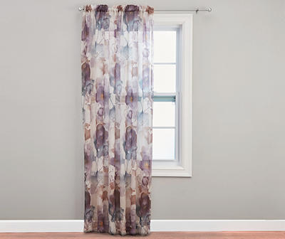 Andora Floral Sheer Rod Pocket Curtain Panel, (84