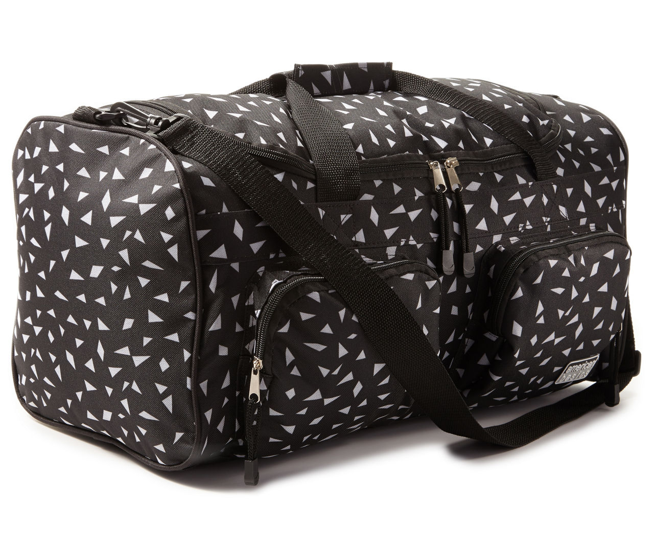 Black Geometric Duffle Bag