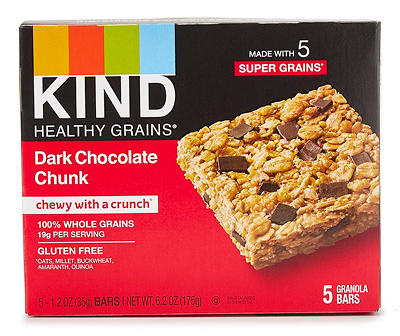 Dark Chocolate Chunk Healthy Grains Bars, 5-Pack