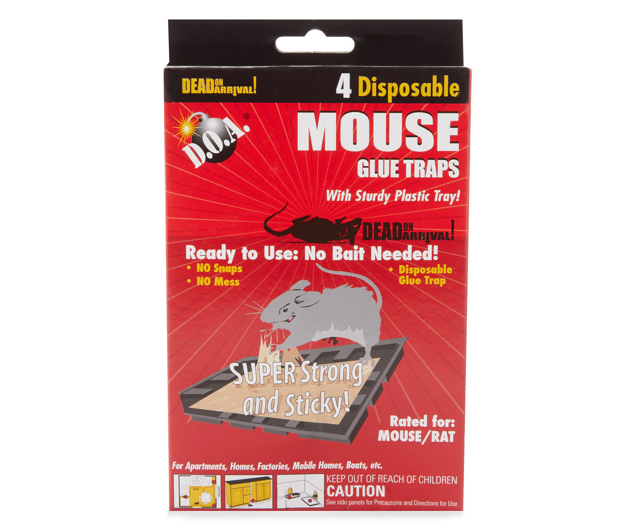 4 Mouse Traps Sticky Glue RAT Mice Trap Disposable Boards Pest