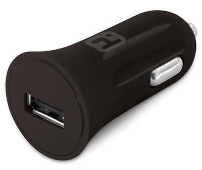 iHome Black Car Charger with 5' Micro USB Cable