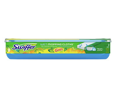Swiffer Sweeper Wet Mopping Cloths, with Gain Scent, 12 count