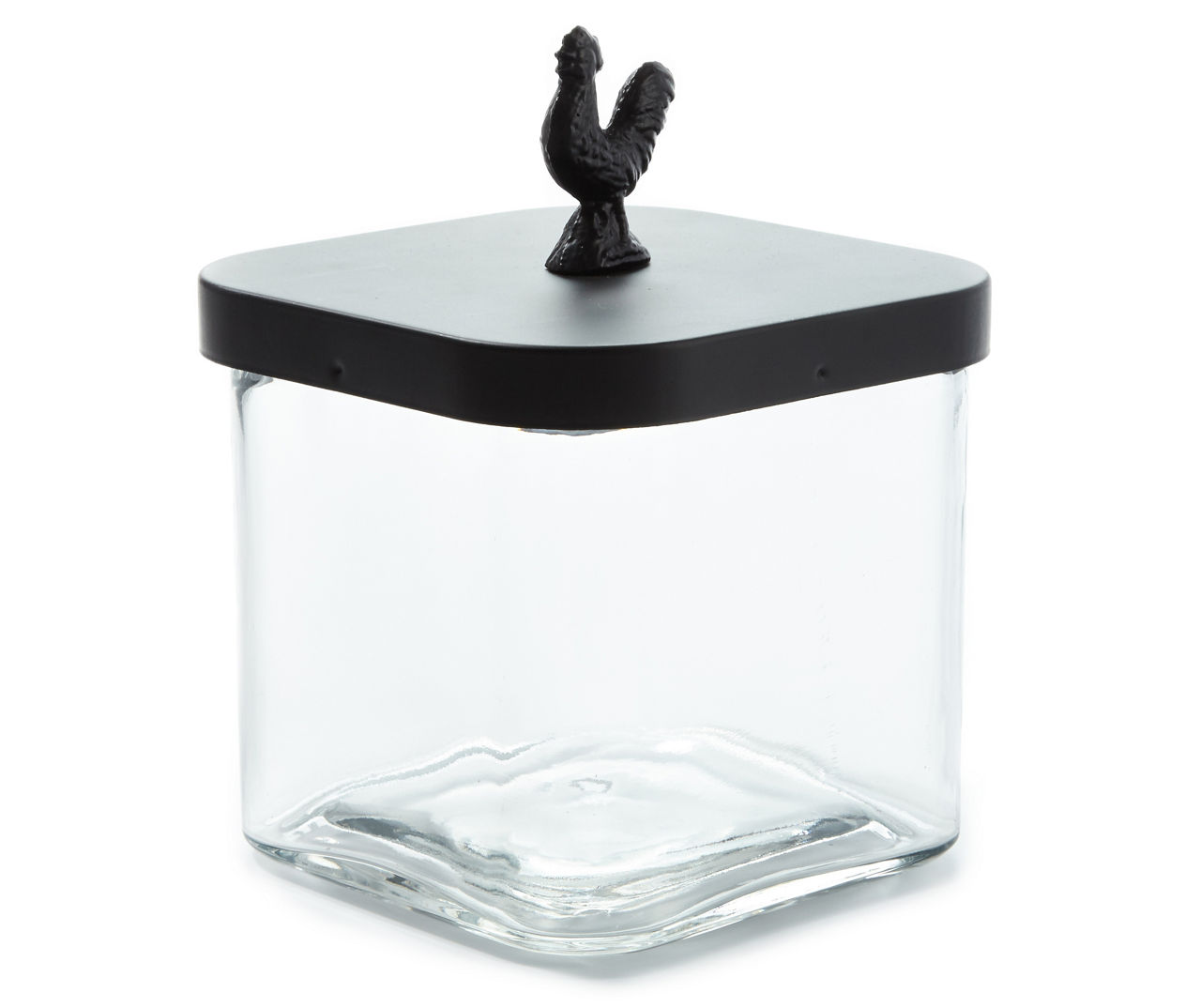 Farmhouse Fresh Large Rooster Top Glass Canister With Metal Lid Big Lots   810302850