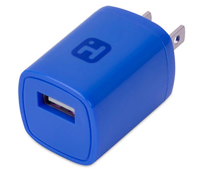 Blue AC Wall Charger with Lightning Cable