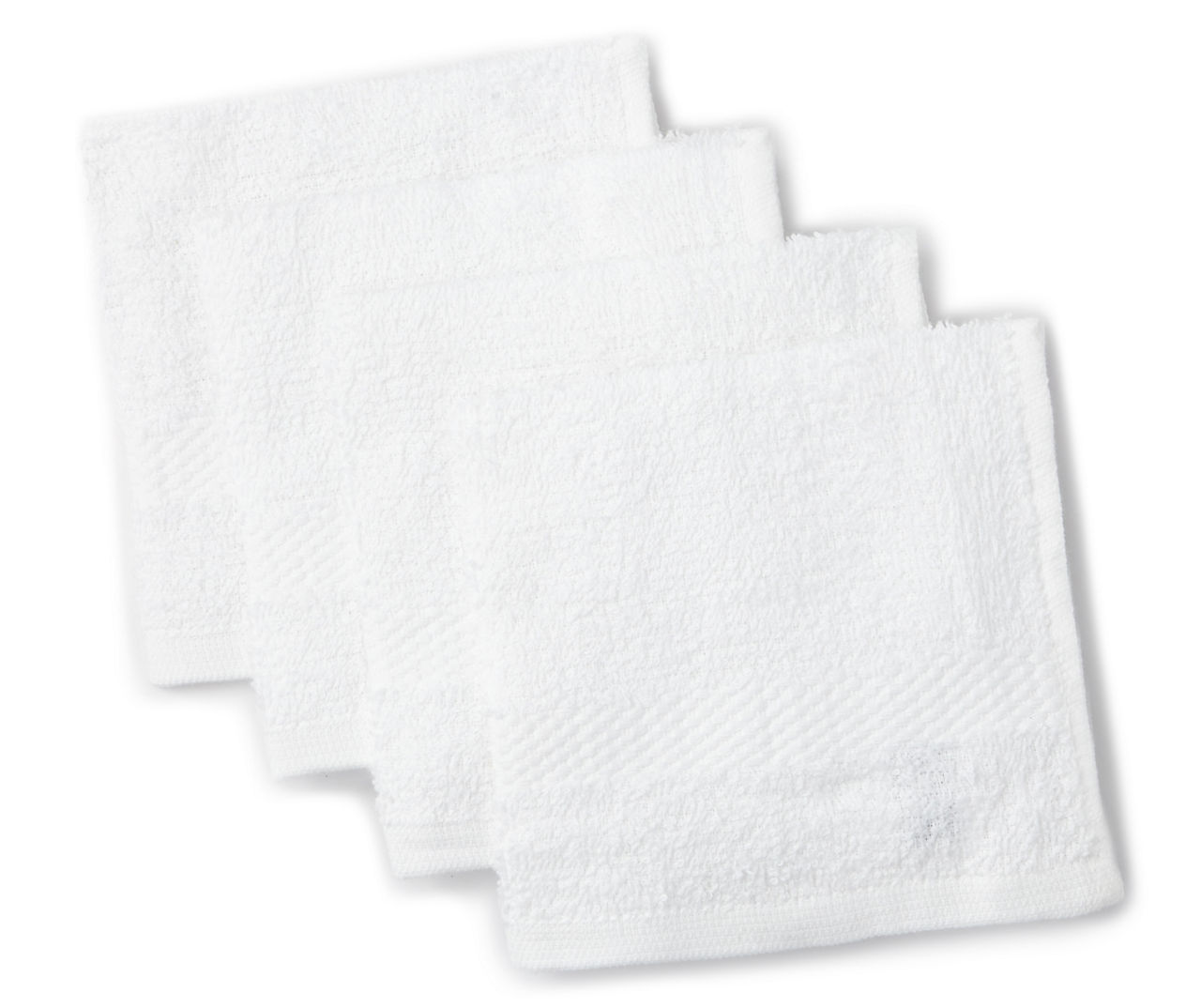 Just Home White Wash Cloths, 4-Pack