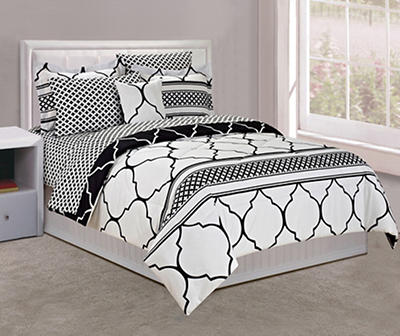 Just Home Black & White Tile Comforter Sets