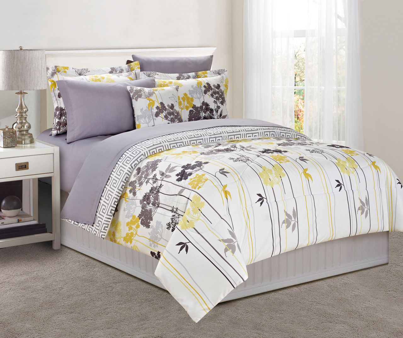 Just Home Gray & Yellow Dandelion Comforter Sets Big Lots
