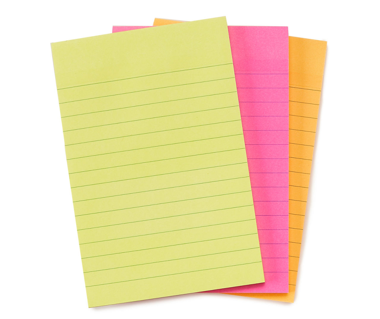 POST-IT Lot 3 blocs de 45 feuilles Sticky ligné 10,2 x 15,2 cm. Coloris néon