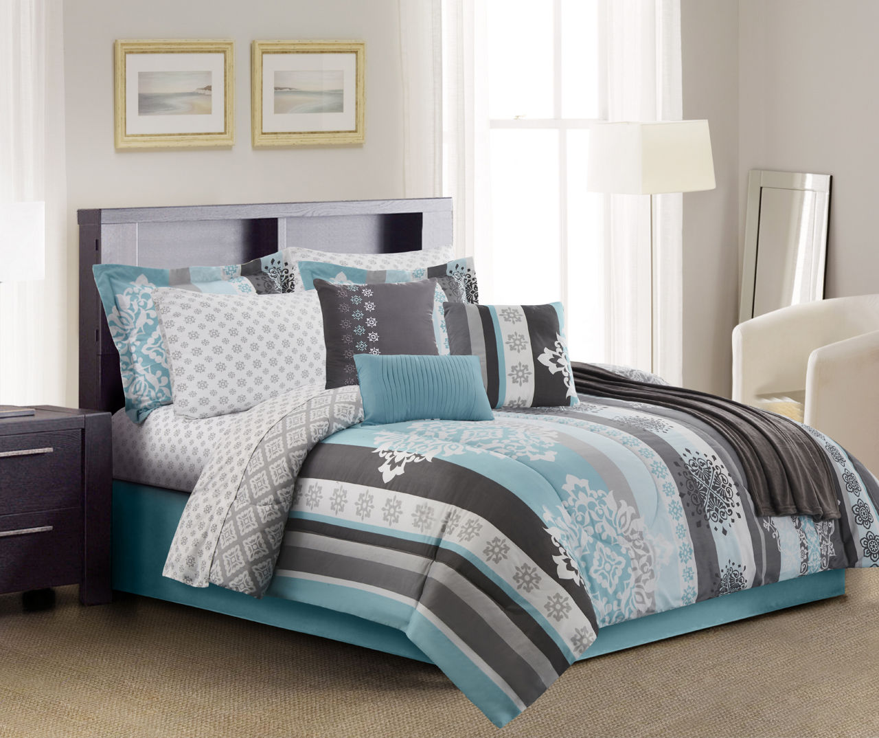 Living Colors Medallion Stripe 12-Piece Comforter Sets | Big Lots