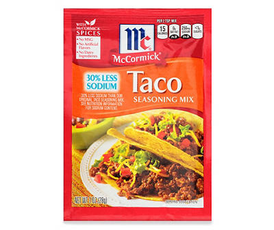 McCormick 30 % Less Sodium Mild Taco Seasoning Mix 1.5 oz. Packet