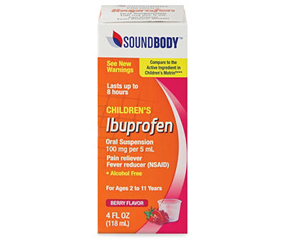 Children's Berry 100 Mg Liquid Ibuprofen Oral Suspension, 4 Oz.