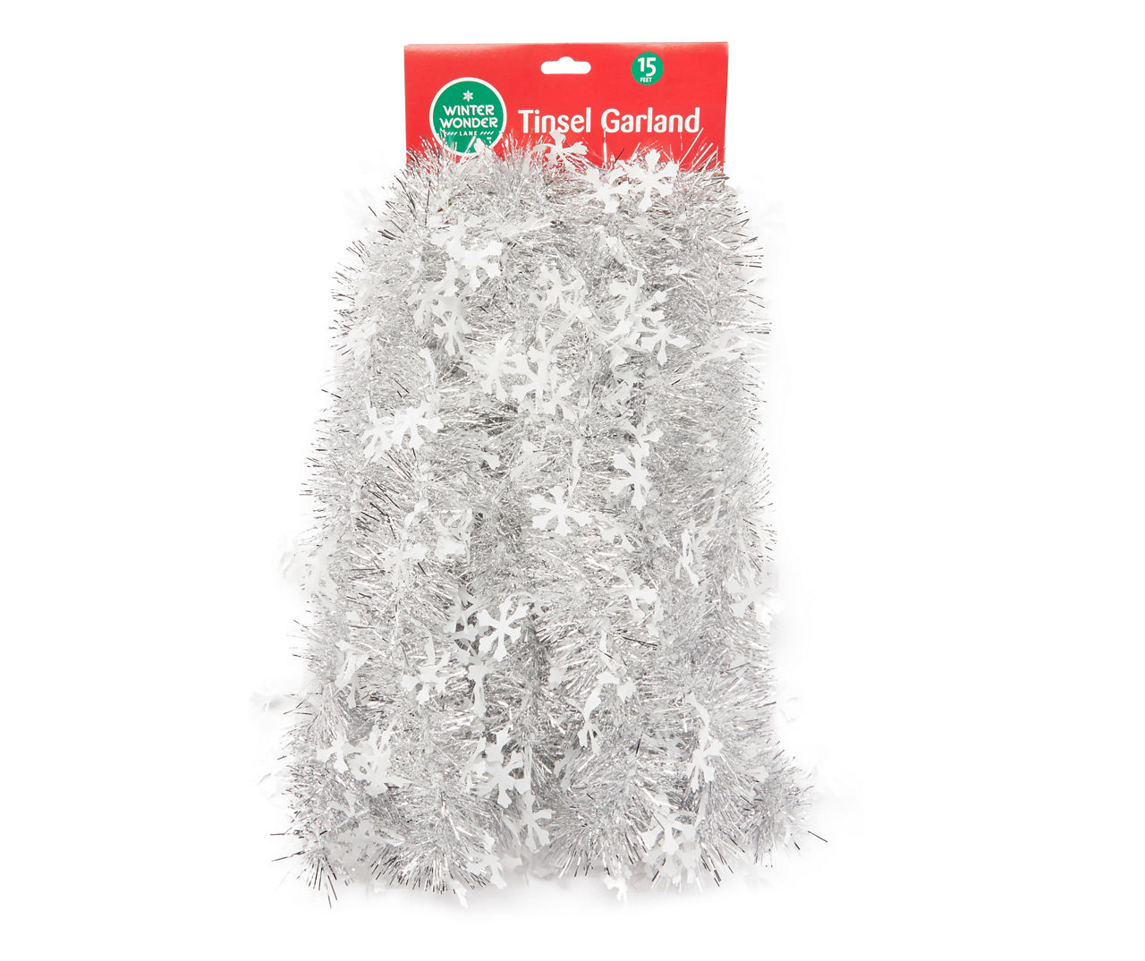 Winter Wonder Lane 15' Snowflake Diecut Tinsel Garland Big Lots