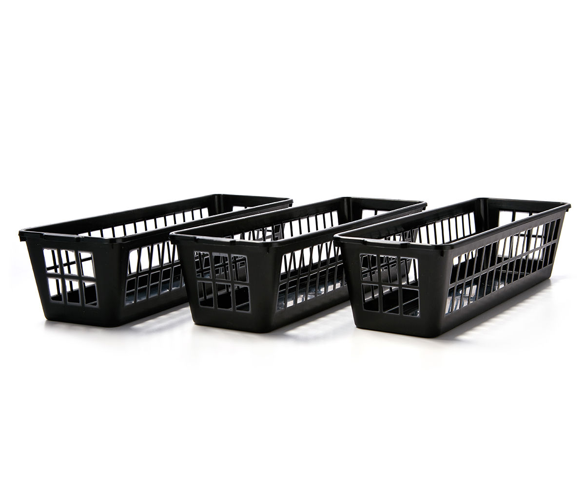 Black Slim Storage Baskets, 3-Piece Set | Big Lots