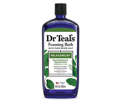 Relax & Relief Eucalyptus & Spearmint Foaming Bath with Pure Epsom Salt, 34 Fl. Oz.