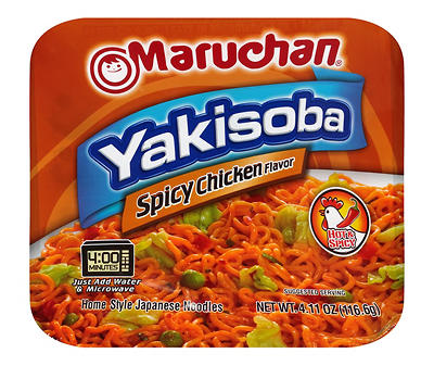 Maruchan Yakisoba Spicy Chicken Flavor Noodles 4.11 oz. Microwave Bowl