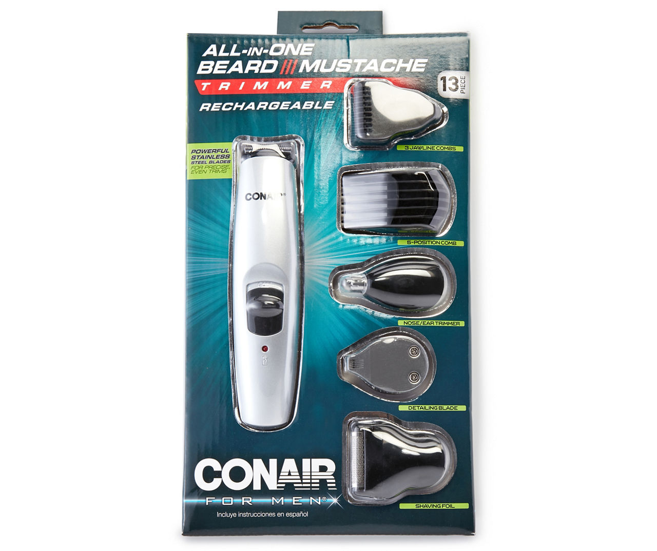 Conair Battery-Operated 2 in 1 Beard and Mustache Trimmer