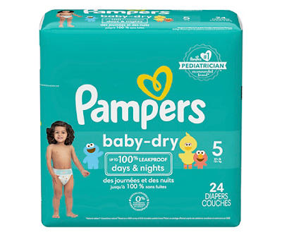 Baby-Dry Diapers, Size 5, 24-Count