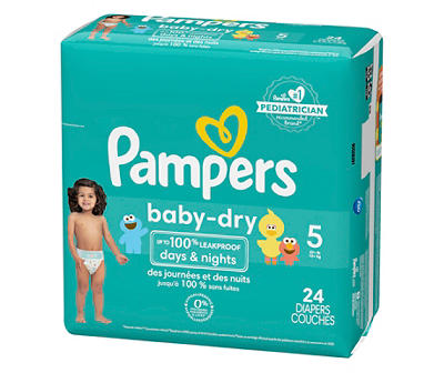 Baby-Dry Diapers, Size 5, 24-Count